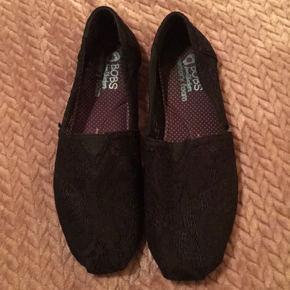 Bobs black lace shoes